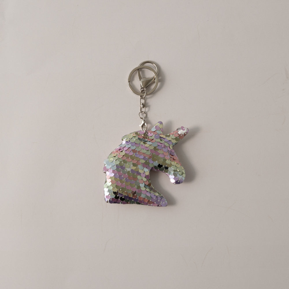 Keychain Sequin Unicorn Head - PINK